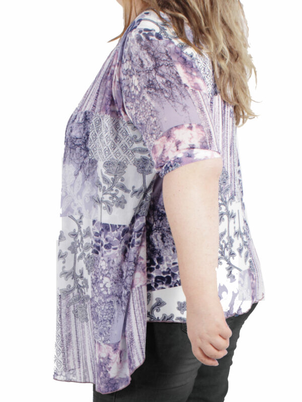 Дамска макси блуза предници шифон лилаво