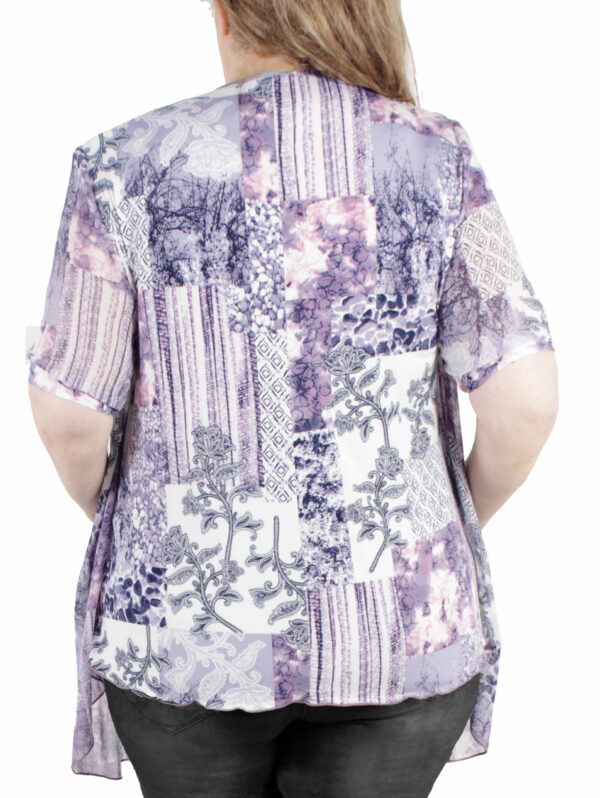Дамска макси блуза предници шифон лилаво